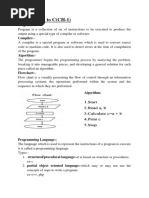 Introduction To C (CH-1) : Program