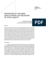 Application of Software Quality Models in Evaluation of Study Quality