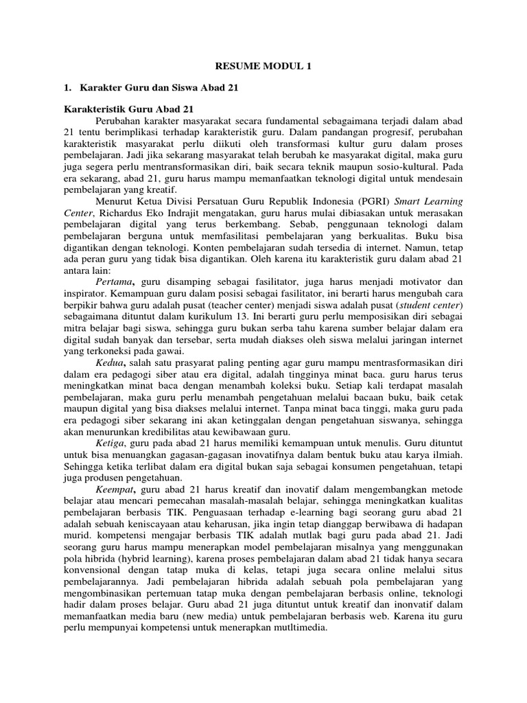 Karakter Guru dan Siswa Abad 21 | PDF