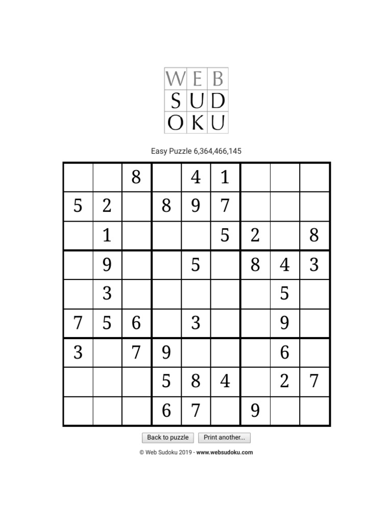 Web Sudoku Billions of Free Sudoku Puzzles to Play Online