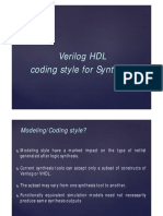 Verilog HDL coding style for efficient synthesis
