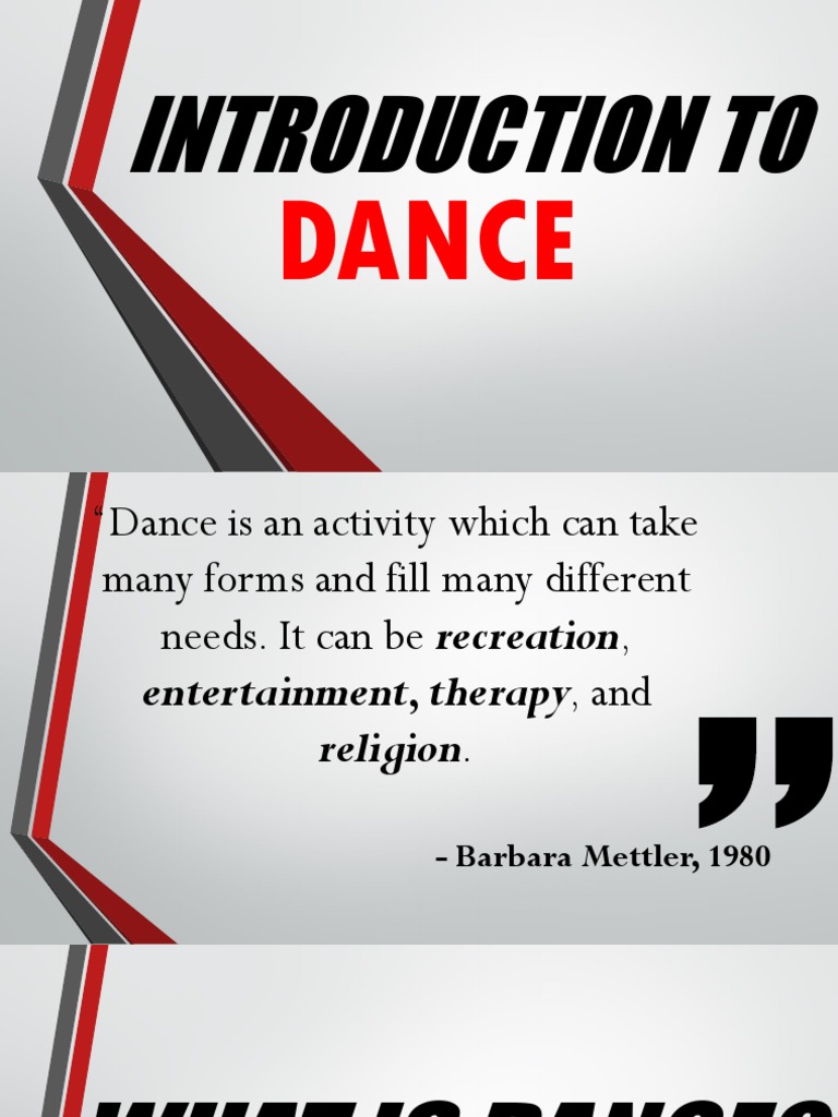 Introduction of Dance | PDF | Self-Improvement | Lifestyle