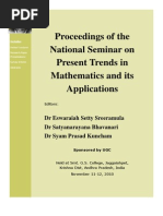 Proceedings of the National Seminar on Present Trends in Mathematics and Its Applications