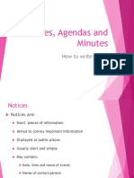 How to Write Notices, Agendas and Minutes for Meetings