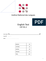 English Test: Institut National Des Langues