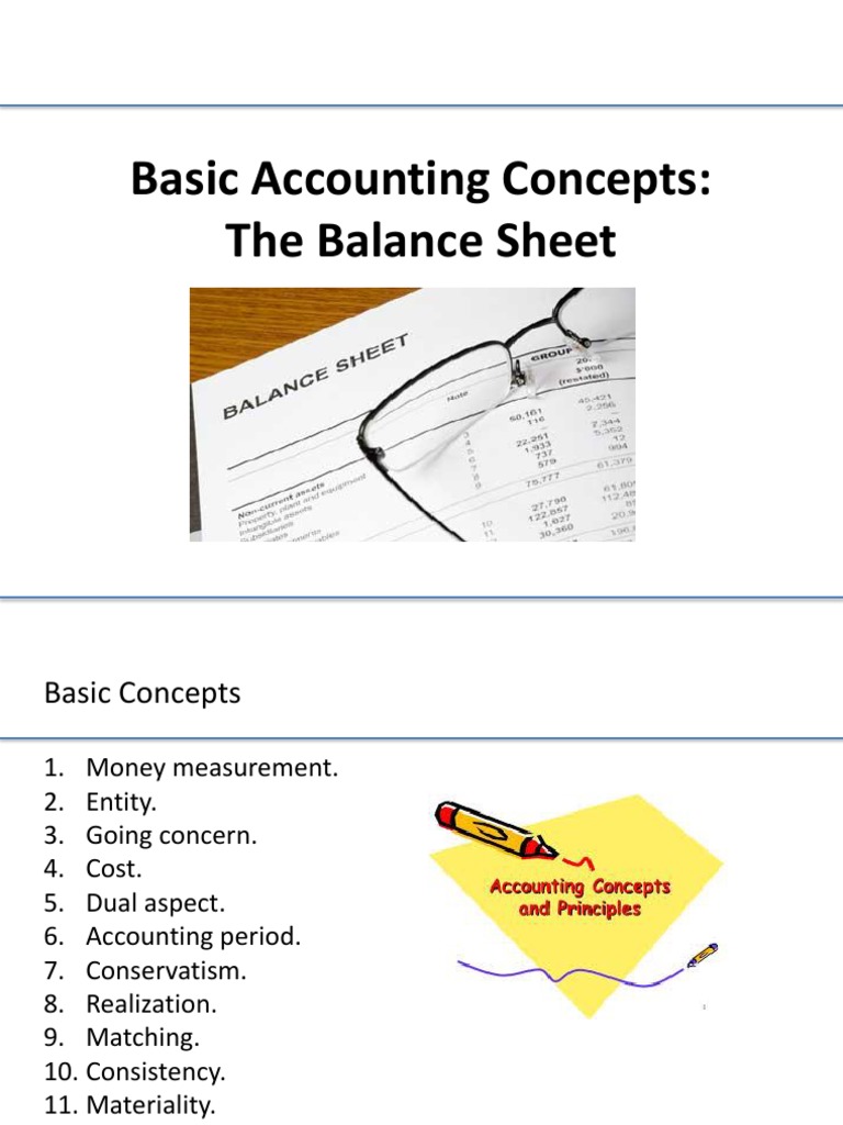 Basic Accounting Concepts: The Balance Sheet | PDF | Equity (Finance ...
