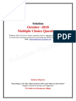 October - 2018 Multiple Choice Questions: Solution