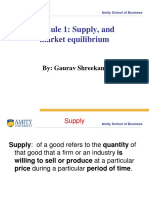 Module 1: Supply, and Market Equilibrium: By: Gaurav Shreekant