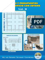 Costos y Presupuestos de Un Edificio Con Sótano Vol. 2 (Ing. G. Delgado)