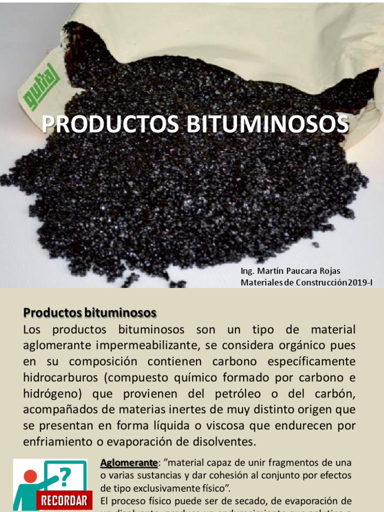 Productos Bituminosos en Construcción | PDF | Asfalto | Petróleo