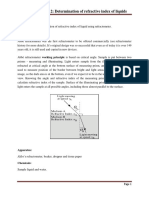 Experiment. No. 2: Determination of Refractive Index of Liquids