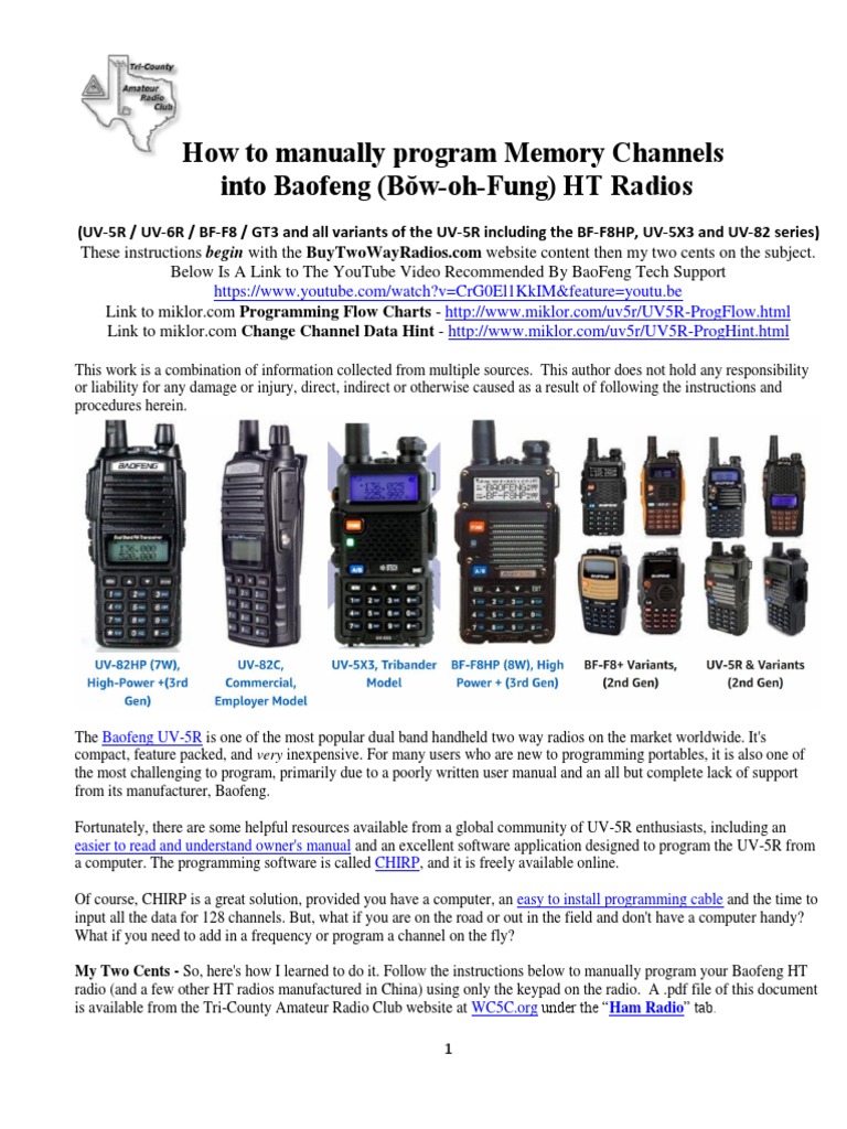 Manual Programming Baofeng Radios | PDF | Radio | Computer Program