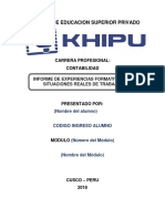 Informe Prácticas Contabilidad Instituto Educación Cusco 2018