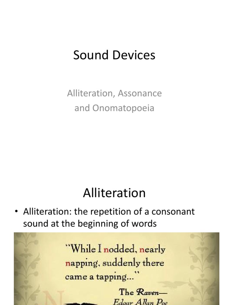 Sound Devices PDF Literary Techniques Poetry