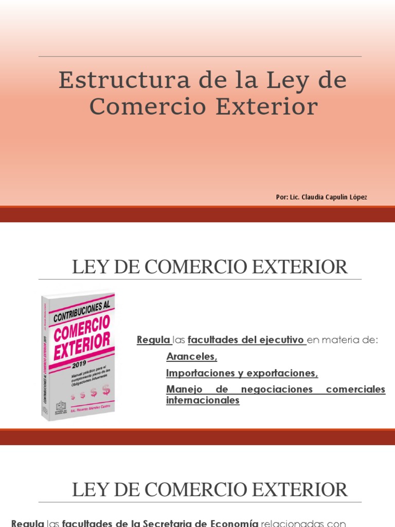 Estructura de la Ley de Comercio Exterior | PDF | Arancel | El comercio ...
