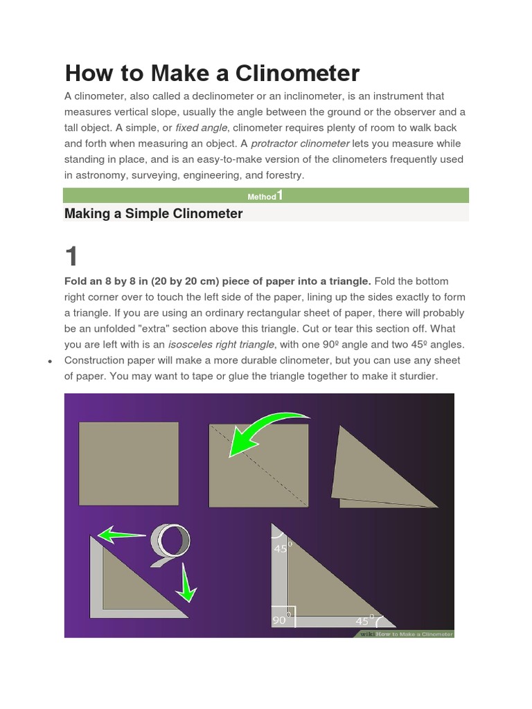 how to make a clinometer pdf trigonometric functions angle