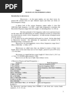 Introduction To Microwaves: Unit-1