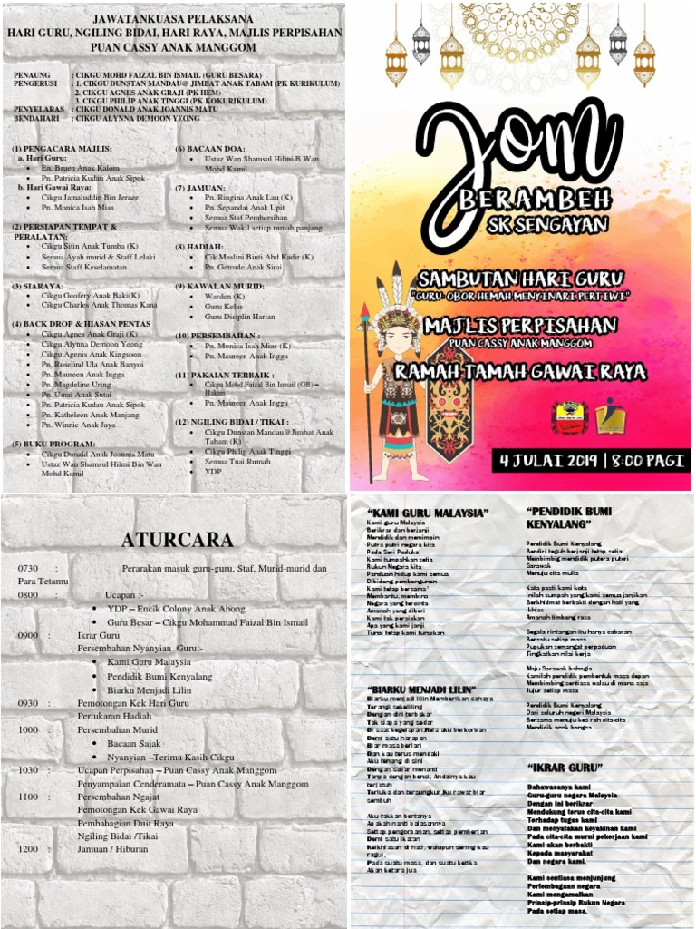 Buku Program Hari Guru 2019 SK Sengayan | PDF