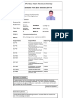 Dr. APJ Abdul Kalam Technical University: Examination Form (Even Semester) 2017-18