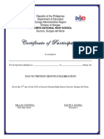 Certificate of Participation: Socorro National High School