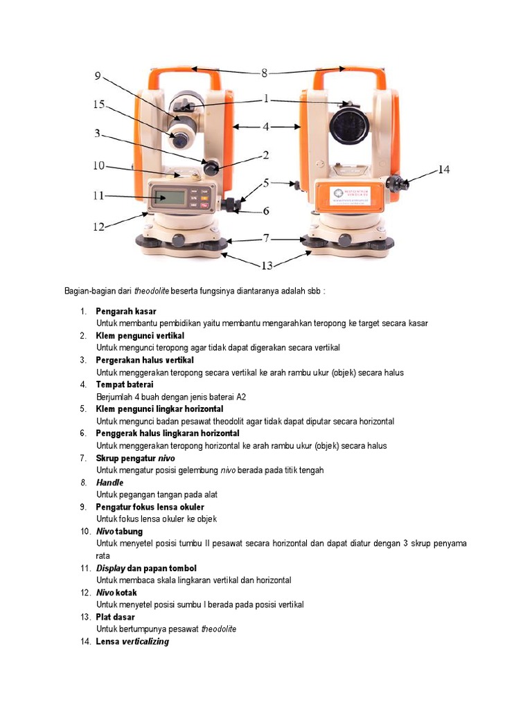 Bagian Bagian Theodolite | PDF