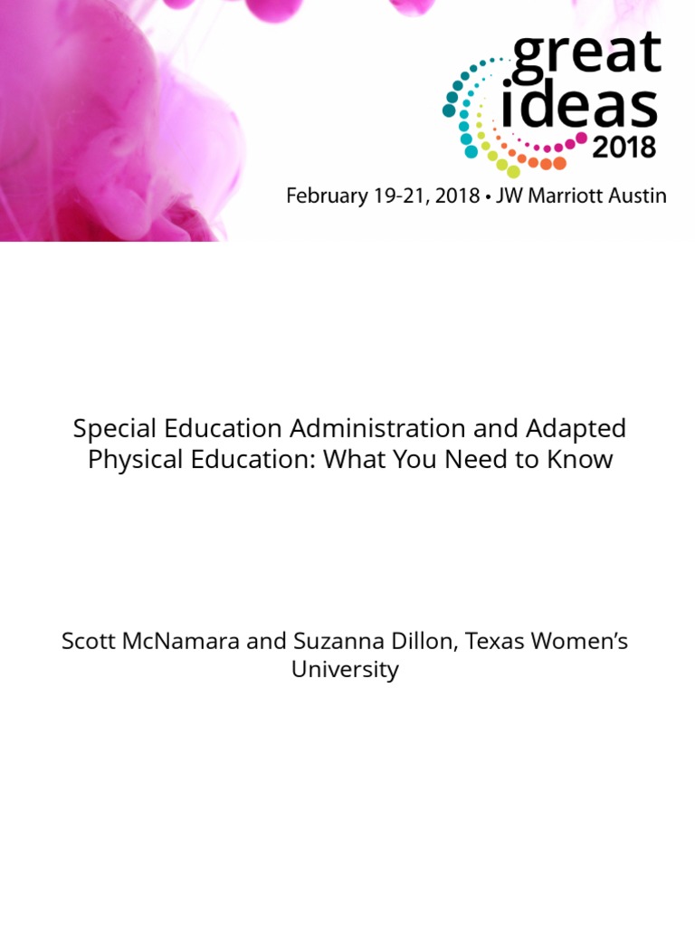 Special Education Administra PDF Special Education Physical Education