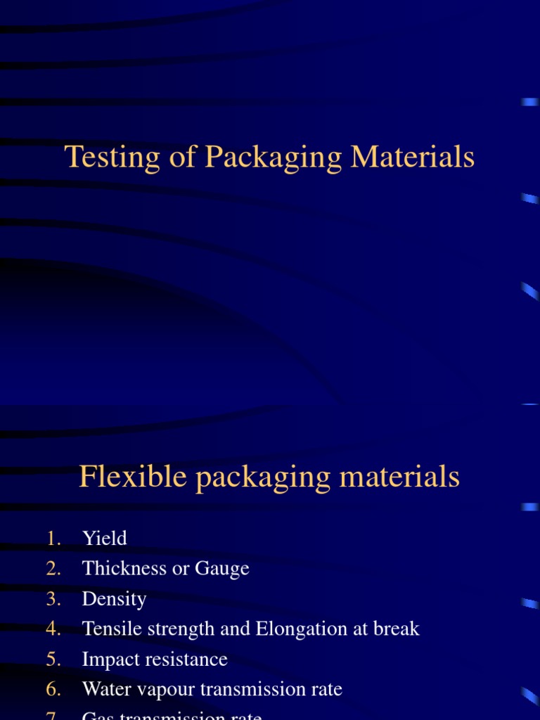 Testing of Packaging Materials PDF Ultimate Tensile Strength