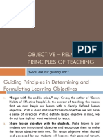 Objective - Related Principles of Teaching