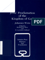 WEISS, Johannes (1971, 1985), Jesus' Proclamation of The Kingdom of God. California, Scholars Press PDF