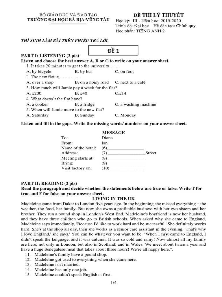 E2-FINAL Test 1 | PDF | Learning | Educational Stages