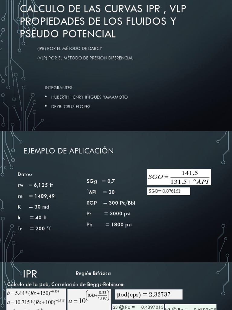 Cálculo de Curvas IPR y VLP | PDF | Presión | Fluido