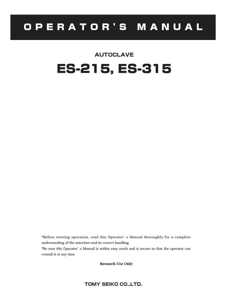 Tomy ss 325 autoclave manual 2017