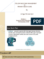 Dr. Agus Permadi, SPS - Acute LBP Management in Primary Health Care