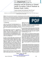 Fast Food Consumption and Relation To Mental Health Among Female Secondary School Students in Saudi Arabia