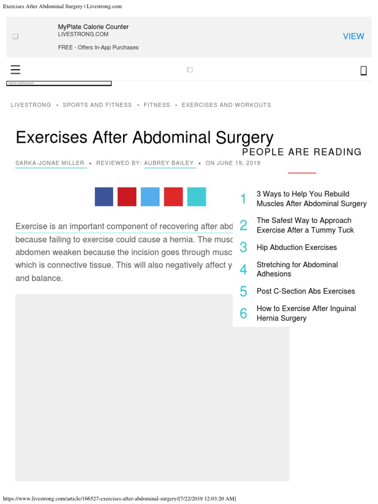 Exercises After Abdominal Surgery PDF Abdomen Surgery
