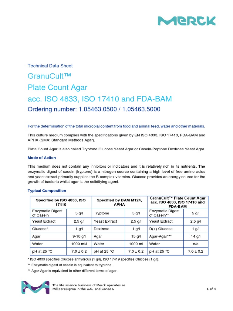 Msds Agar Growth Medium