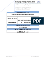 Admision 20191 - Cronograma