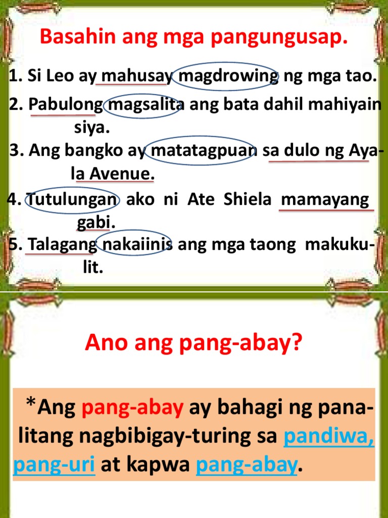 5 Halimbawa Ng Pangungusap Na Pang Abay Na Pamanahon Mobile Legends