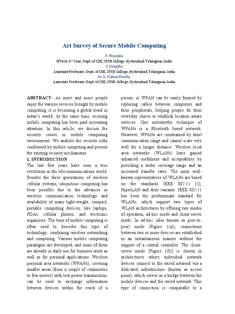 Mobile Computing | PDF | Wireless Lan | Virtual Private Network