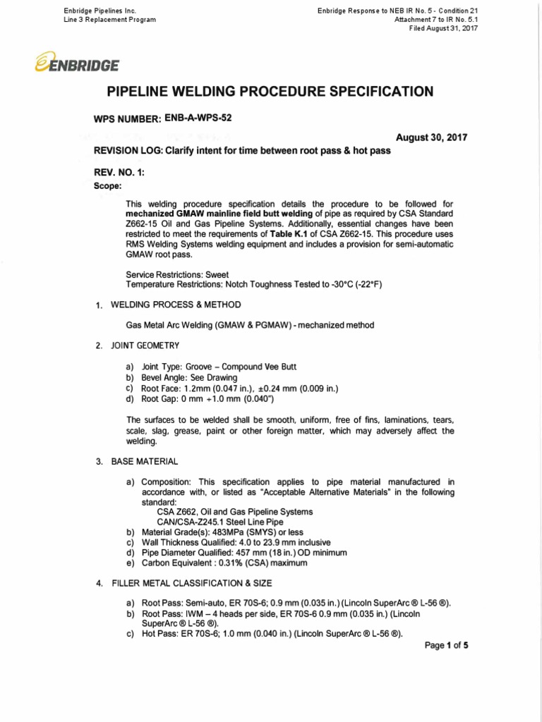 A85780-9 Attachment 7 To Ir No. 5.1 - Enb-A-wps-52 Rev.1 - A5t7r1 | PDF ...
