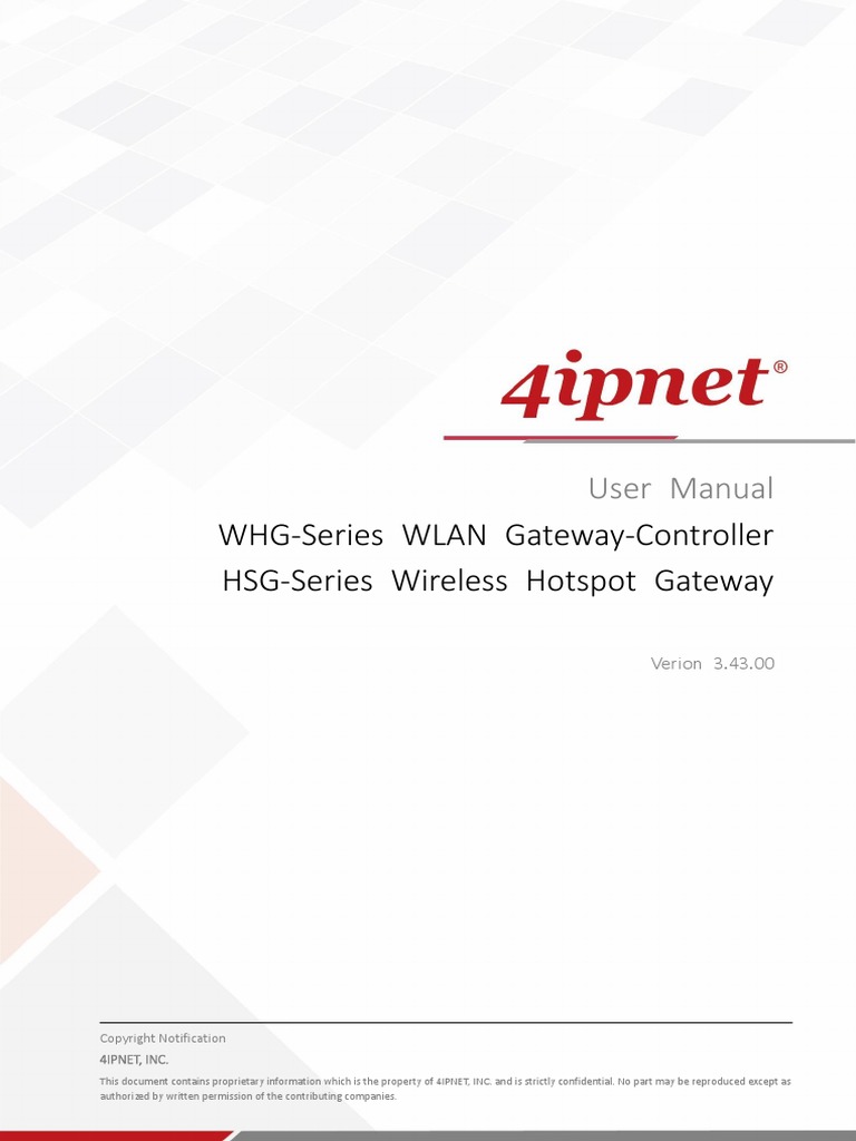 4ipnet MAN WHGSeries | PDF | Wireless Lan | Computer Network