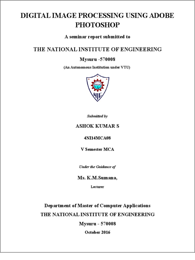 Final Report Digital Image Processing Using Ps | PDF | Adobe Photoshop ...