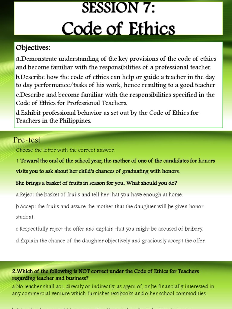 Codes of ethics pdf teachers employment