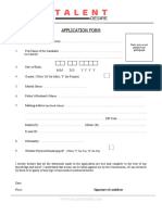 Offline Application Form For Work at Home