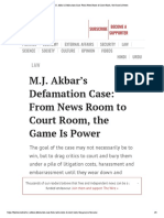 M.J. Akbar's Defamation Case: From News Room To Court Room, The Game Is Power