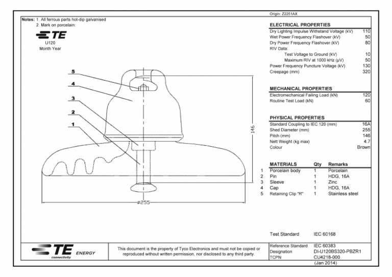 Disc Insulator 120 KN Normal Type PDF