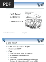 Distributed Databases: Chapter 22.6-22.14