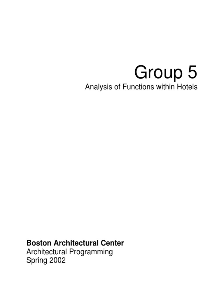 Functions and Spaces in Hotels | PDF | Resort | Hotel