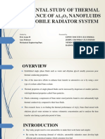 Experimental Study of Thermal Performance of Nanofluids in Automobile Radiator System