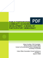 Public Participation &amp Community Economic Development